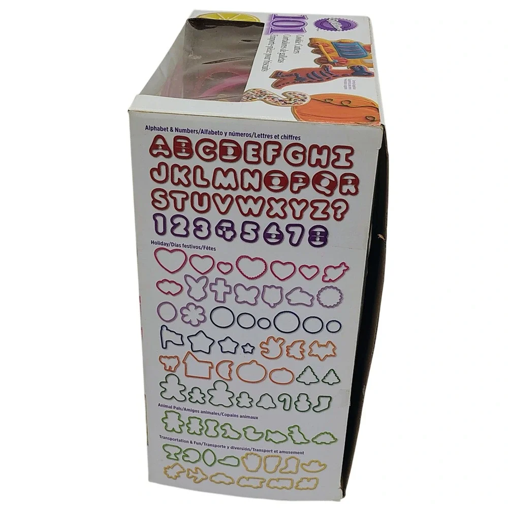 Wilton 83 Cookie Cutters Set Plastic Alphabet‎ Numbers Holiday Shapes Multicolor